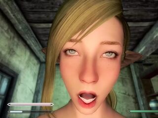 Lucky Guy Fucks Elf Babe in Skyrim