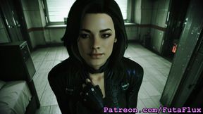 Futanari Miranda Lawson - Masturbating, Cumshots, Selfsucking, more!
