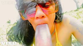 PUBLIC PARK BENCH BLOWJOB BIG DICK COSPLAY NUDE BEACH