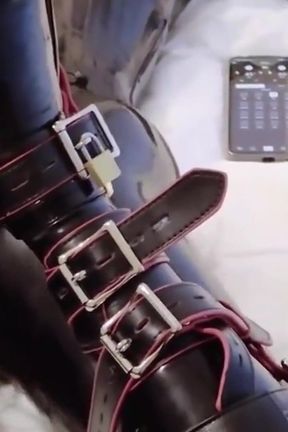 Mz12 - Latex-bound Puppy Vibrates to Reach Orgasm