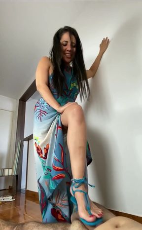 Cock Crush 7 - Goddess Kiffa in Sexy Blue Schutz Sandals 7