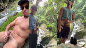 batendo uma na cachoeira