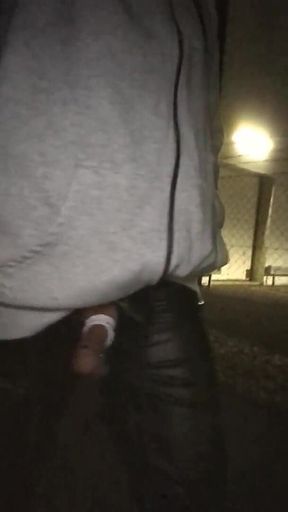 Gay Man Walks Outside and Shows His Cock