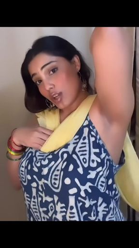 Hairy cutie's hotwife armpit licking adventure