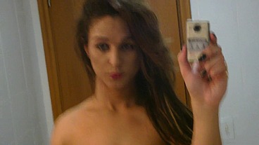Sexy amateur tgirl Felipa Lins selfie video being sexy on the mirro with small camera