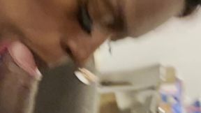 Cheating wife gets a sloppy deepthroat from a BBC eater in French