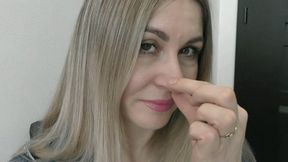 Twist your finger in your nostril gently back and forth as you clean your nose out MP4 FULL HD 1080p