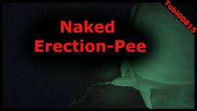 Peeing with erection while fapping during a nude walk in public at night. (008) Pissing Tobi00815