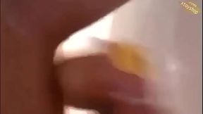 Hot Half Filled Bottle In Pussy