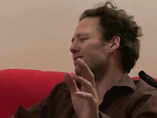 Cuck hubby sits in the corner whilst his hotwife gets banged by a large schlong