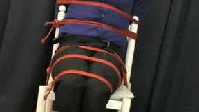 Tony, roped and massively gagged in chairtie escape challenge-MP4