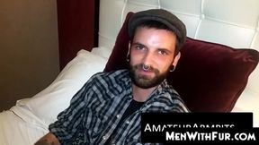 MenWithFur.com - Big-dicked hairy guy loves jerking his rock hard dick