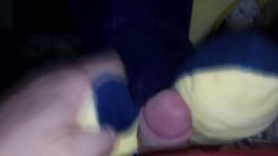 Amateur perverted fellow is rubbing his dick on a shark toy