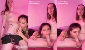 Hung MTF fucks FTM Femboy Amateur couple raw hard fucking