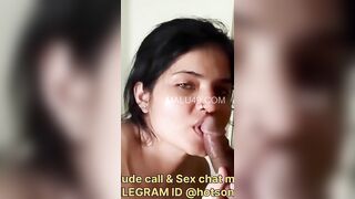 Big Boob Babe Sucks Her Man's Huge Dick - Hot Indian Couple Romance