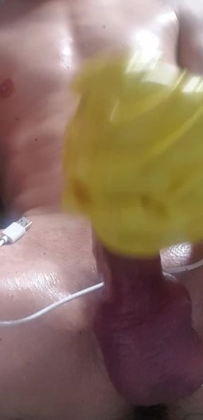 Cock Wanking with Rubber Gloves