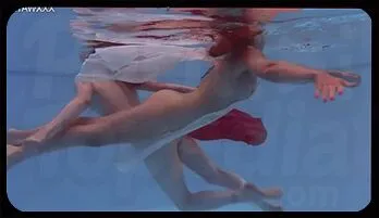 Naked Pool Adventures: Hot Girlfriends Dive In Together