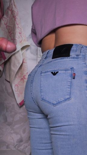 Cumming in my Maid's SEXY Ass with Jeans while she was Washing Dishes in the Kitchen (FREE USE)   Clip 1