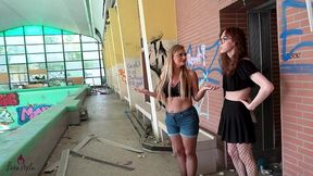 betreten verboten? trans sex im verlassenen schwimmbad?! lost place sperma pussy?!