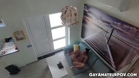 Ray Crosswells solo cam show becomes bareback fuck fest on my couch