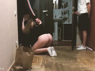 Delivery Chap Cum Inside Me During The Time That My Spouse Watching - LuvGaru