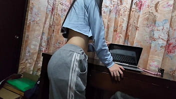 Petite Colombian secretary gets her big booty fucked in doggystyle