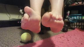 Two Tennis Balls: Toes Spreading
