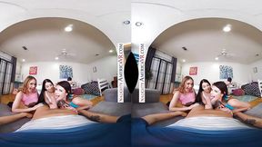 Super sizzling cutties Alex Coal, Kenzie Madison, & Michele James want to share your hard dick