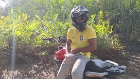 Stepfather Barbudo - the Deviation of the Motorcycle Courier Intense Sex in the Woods.