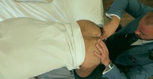 Hairy Latino lover gets ass fucked in hotel room and soaked in jizz