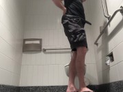 PUBLIC BATHROOM MASTURBATION ALMOST CAUGHT