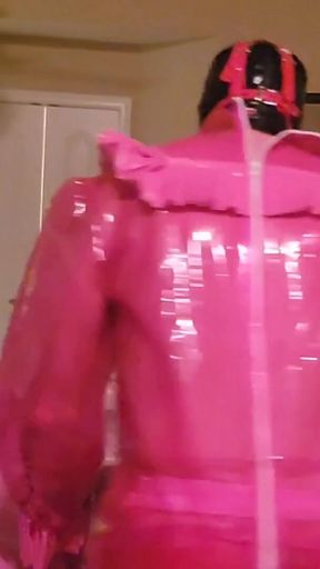 Emotional moment from &quot;Pvc Sissy in her Plastic Bed&quot;