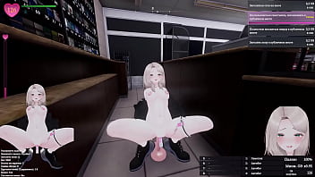 She lost all shame and began to publicly masturbate her pussy with a dildo.