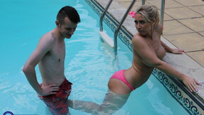 Hot British Lady Karlie Simon gets fucked by the poolboy