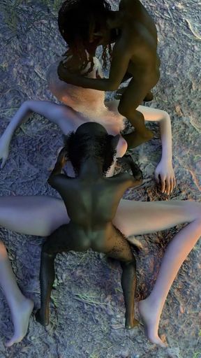 Captivating moment from &quot;Goblins Fuck a Slutty Elf by the Fire in the Forest&quot;