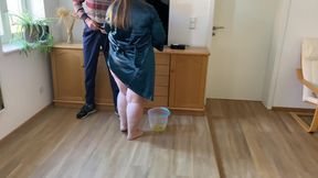 Fat Mother-in-law Pees Like an Animal and Son-in-law Watches and Jerks
