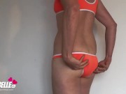 Dutch Sissy Fucktoy teases Femboy Cock and Crossdresser Ass in Sexy Bikini