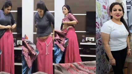 Hot MILF dress change caught by pervert husband
