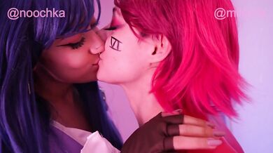 Handcuffed arcane vi lesbians rough each other up with French tongue kisses