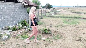 Sub slave Tih undresses in abandoned farm