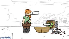 Alex from Minecraft has fun