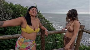 Putaria na Natureza: Priscila e Nicoly duas safadas na praia para foder em p&uacute_blico