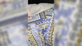 Step mom without panties under dress in bed with step son naked