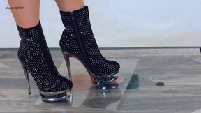 Crushed Under My Sparkly Platform Boots & PlexiGlass - Feet Cam - AmbersCBT - 22FC