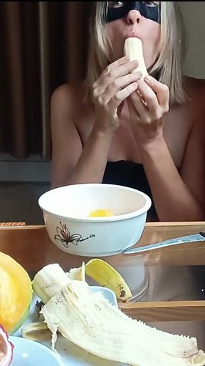 Look at Me, Innocent Girl Playing with My Fruit - Luna Daily Vlog - LunaxSun   Clip 1