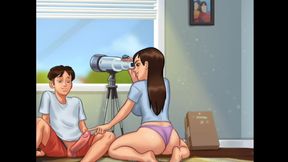 Summertime saga jenny gets suprised by looking at Anon big cock