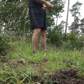 Monster Cock Huge Load in the Woods