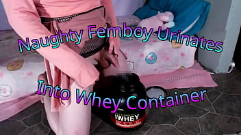 Naughty Femboy Urinates Into Whey Container! (teaser)