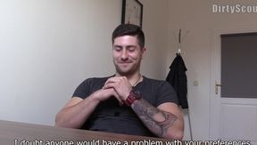 Grubby Scout: Belgian Hotty Takes on Giant Yankee Fake penis