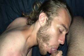 DUAL cum shot On My spouse With Facial Cumshot And nut nectar swallow In sofa